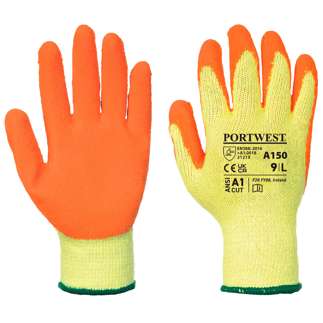 General Handler Glove Latex Coated (Orange) Size L - 12 Pack