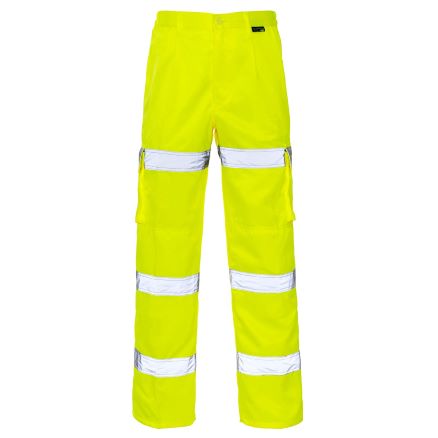 Hi Vis Yellow 3 Band Combat Trousers - Size 26L