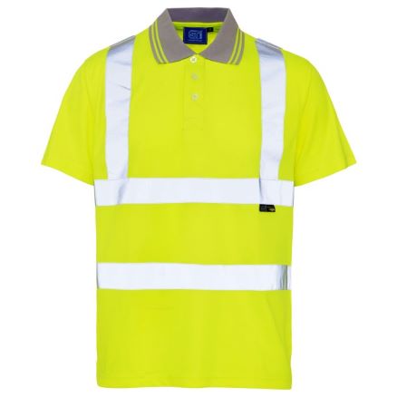 Hi Vis Yellow Bird Eye Short Sleeve Polo Shirt - Large