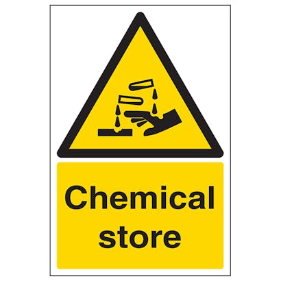 Chemical Store Sign, 200mm x 300mm - Self Adhesive Vinyl