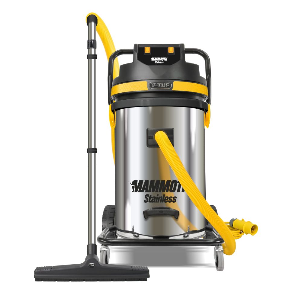 V-TUF Mammoth Stainless 3.5kW 240v 80L Wet & Dry Twin Motor Industrial Vacuum Cleaner